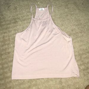 Light pink full tilt halter top.